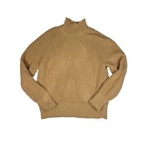 J. Crew Women's Knit Pullover Sweater 100% Cotton Camel Beige Size S‎ Small EUC